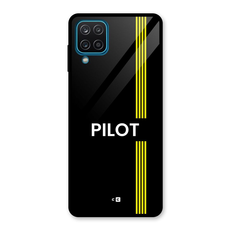 Pilot Stripes Glass Back Case for Galaxy A12