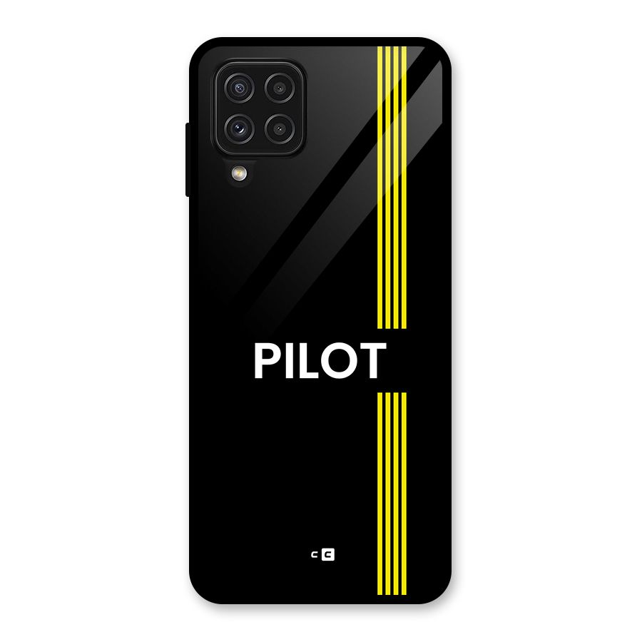 Pilot Stripes Glass Back Case for Galaxy A22 4G