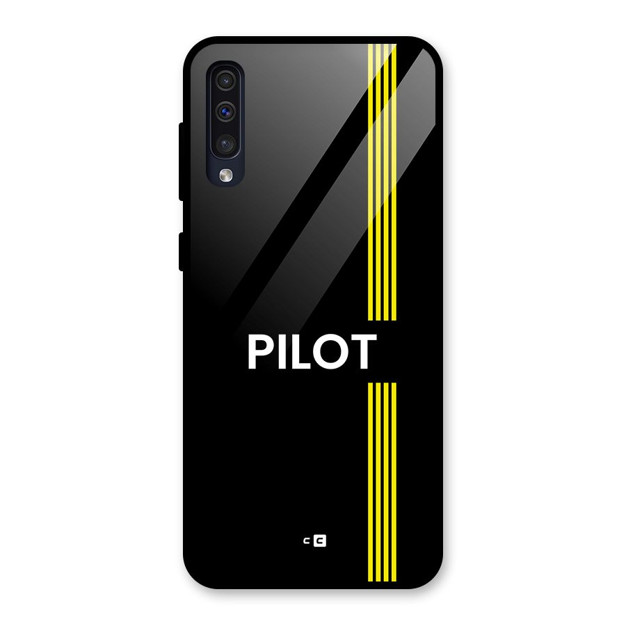 Pilot Stripes Glass Back Case for Galaxy A30s