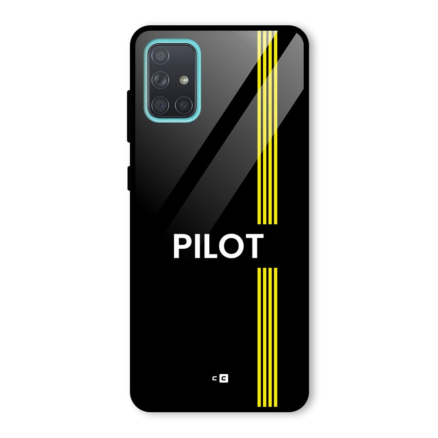 Pilot Stripes Glass Back Case for Galaxy A71