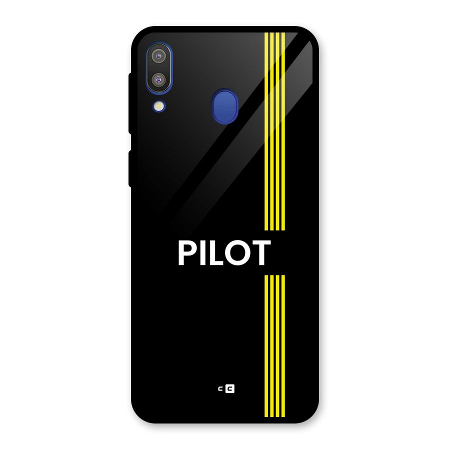 Pilot Stripes Glass Back Case for Galaxy M20