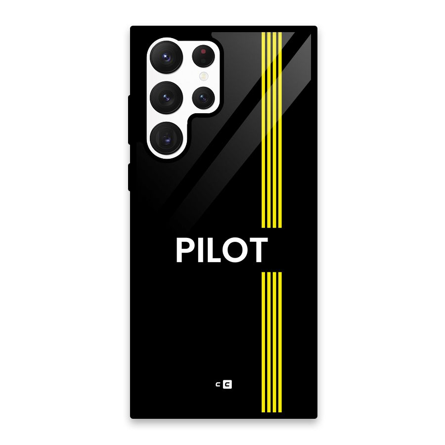 Pilot Stripes Glass Back Case for Galaxy S22 Ultra 5G