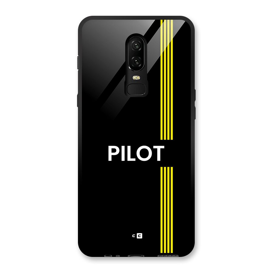 Pilot Stripes Glass Back Case for OnePlus 6