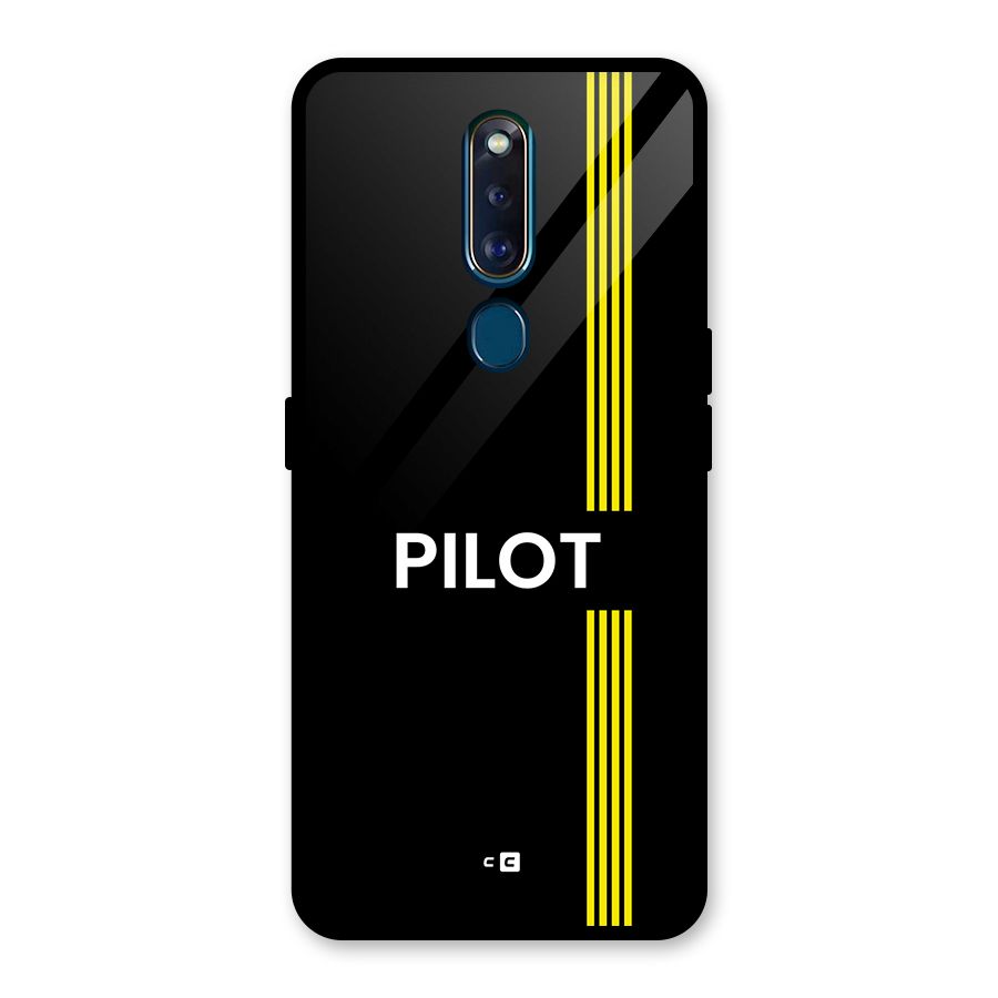 Pilot Stripes Glass Back Case for Oppo F11 Pro