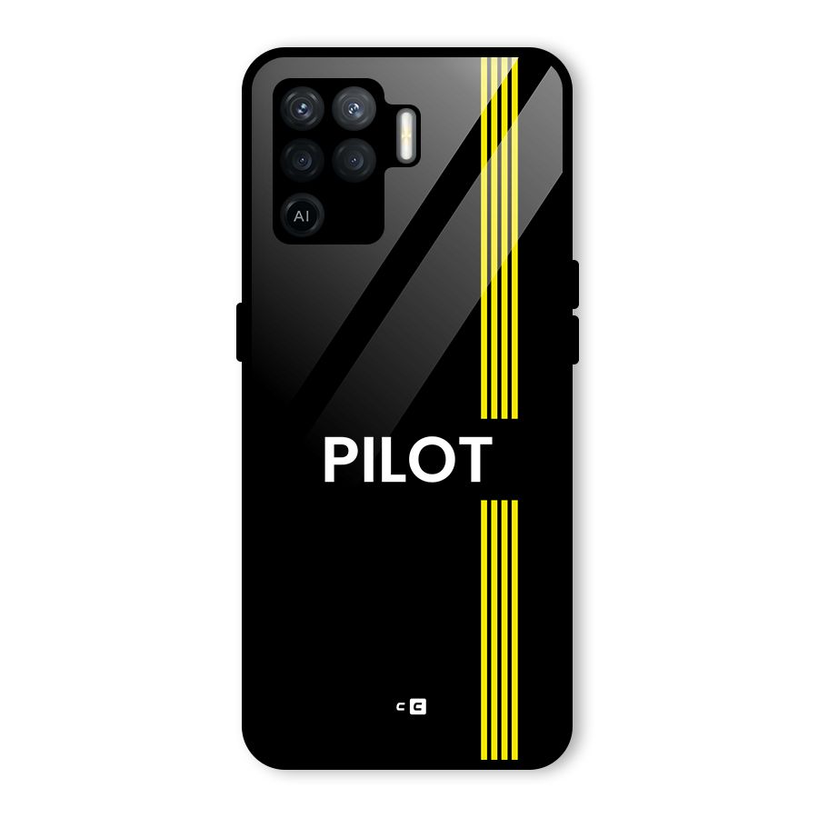 Pilot Stripes Glass Back Case for Oppo F19 Pro
