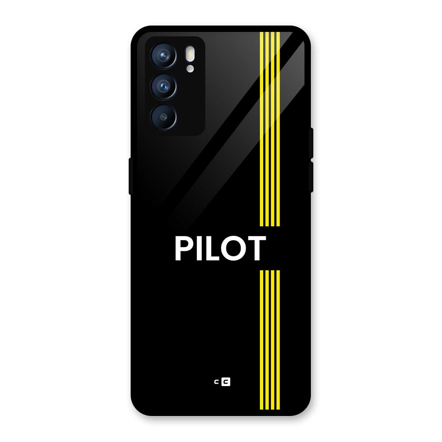 Pilot Stripes Glass Back Case for Oppo Reno6 5G