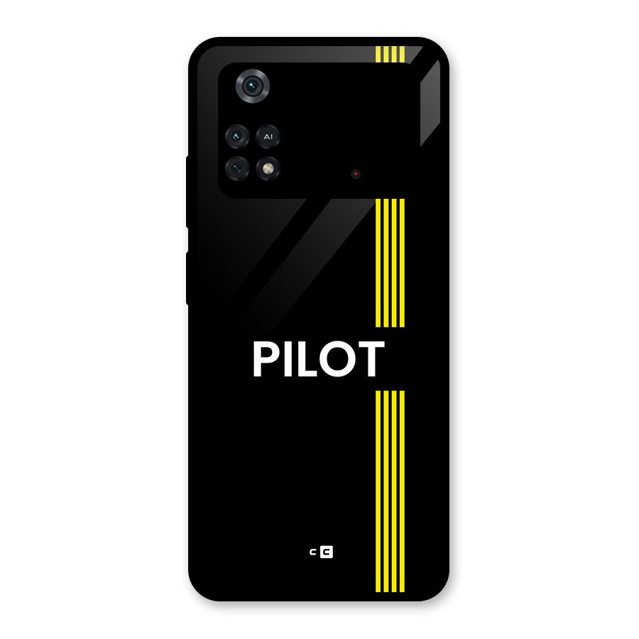 Pilot Stripes Glass Back Case for Poco M4 Pro 4G
