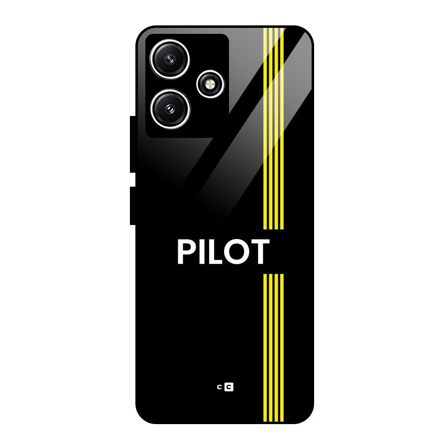 Pilot Stripes Glass Back Case for Poco M6 Pro