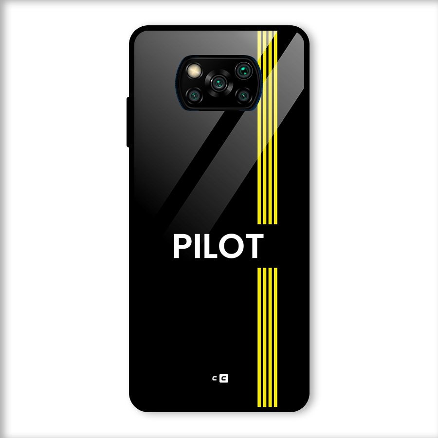 Pilot Stripes Glass Back Case for Poco X3