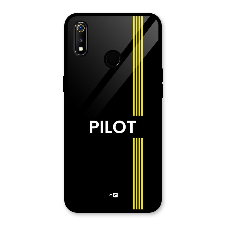 Pilot Stripes Glass Back Case for Realme 3