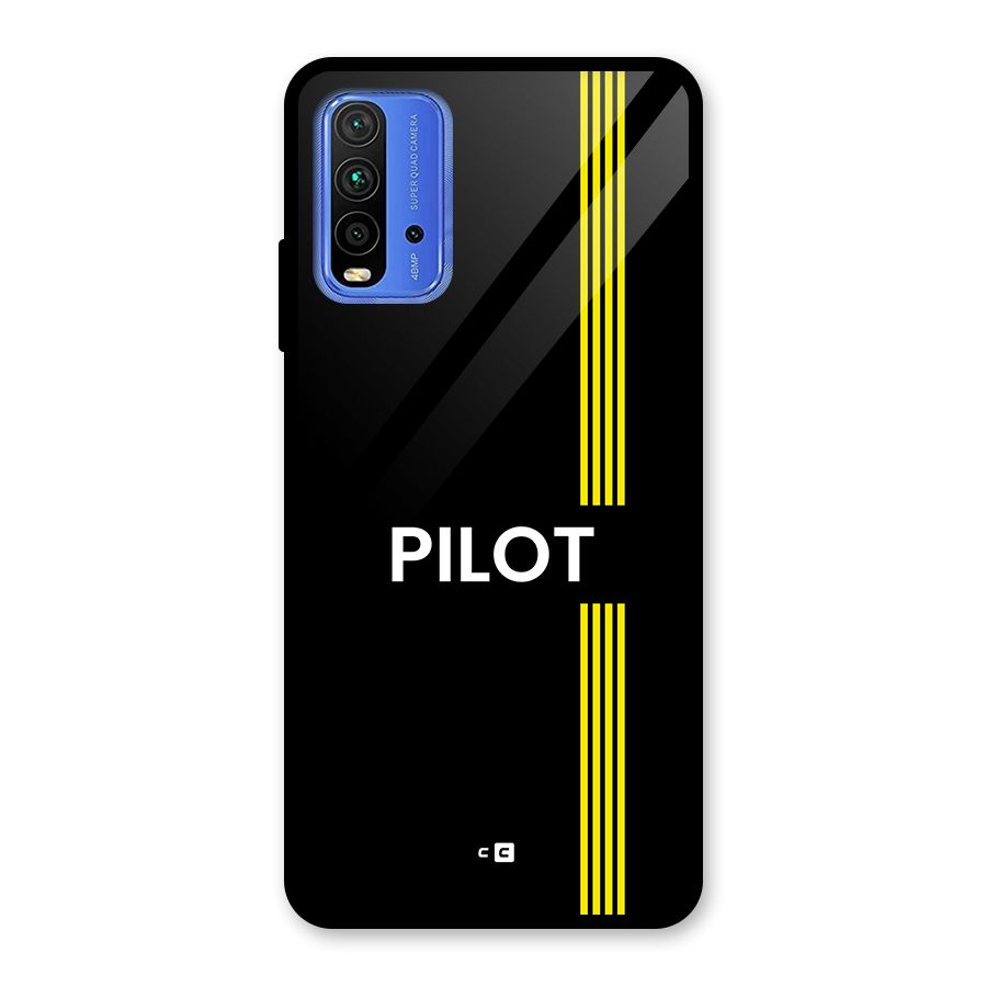 Pilot Stripes Glass Back Case for Redmi 9 Power
