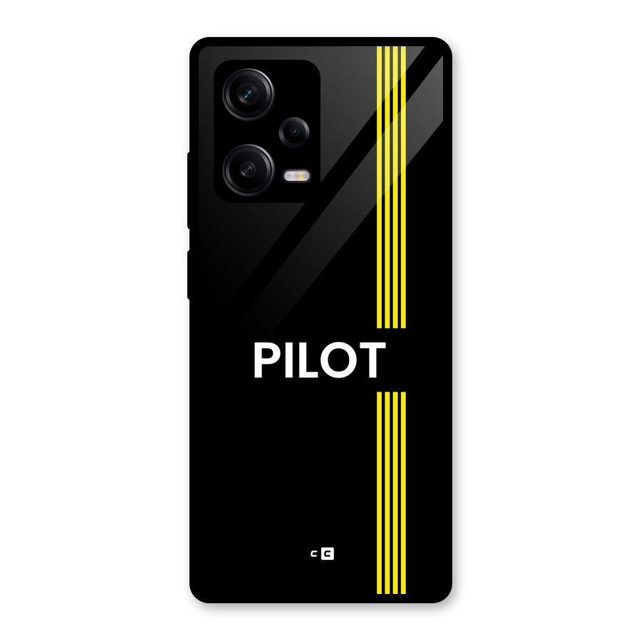 Pilot Stripes Glass Back Case for Redmi Note 12 Pro