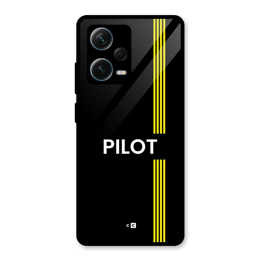 Pilot Stripes Glass Back Case for Redmi Note 12 Pro Plus 5G