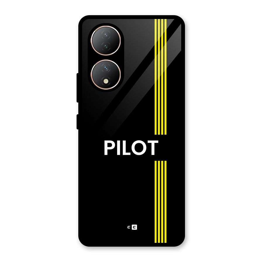 Pilot Stripes Glass Back Case for Vivo T2