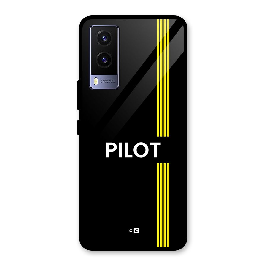 Pilot Stripes Glass Back Case for Vivo V21e 5G