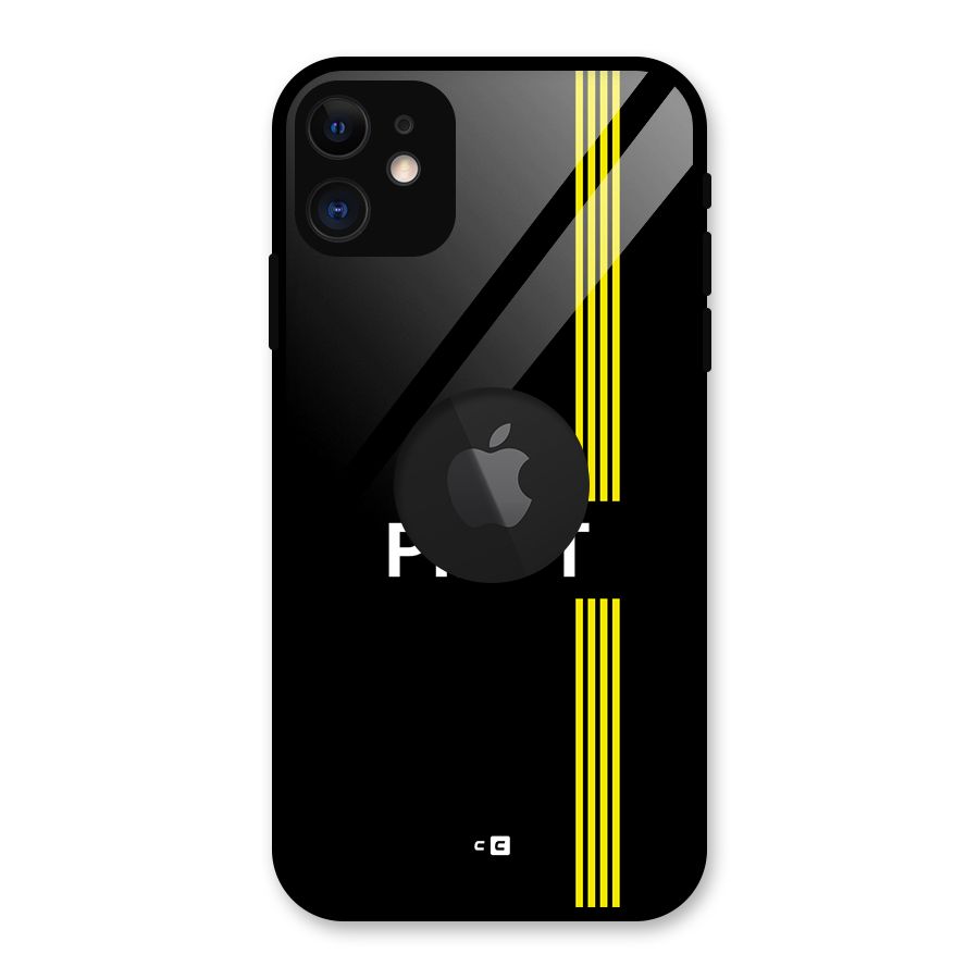 Pilot Stripes Glass Back Case for iPhone 11 Logo Cut