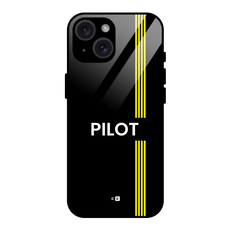 Pilot Stripes Glass Back Case for iPhone 15