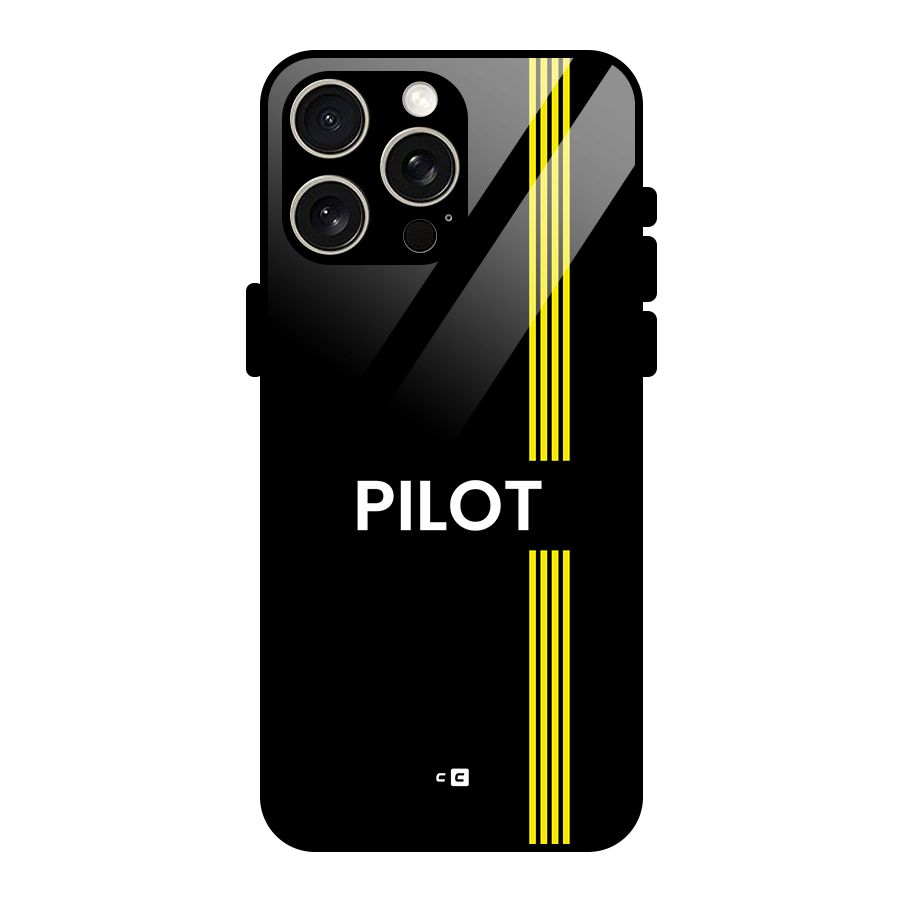 Pilot Stripes Glass Back Case for iPhone 15 Pro Max