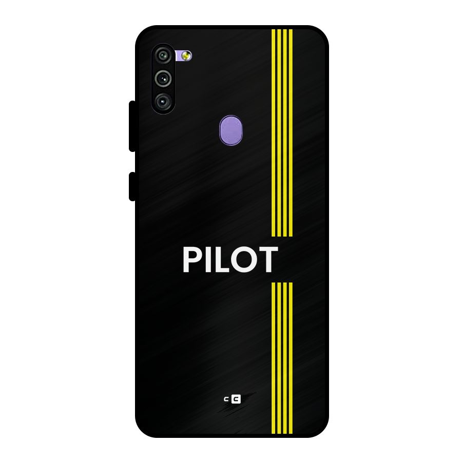 Pilot Stripes Metal Back Case for Galaxy M11