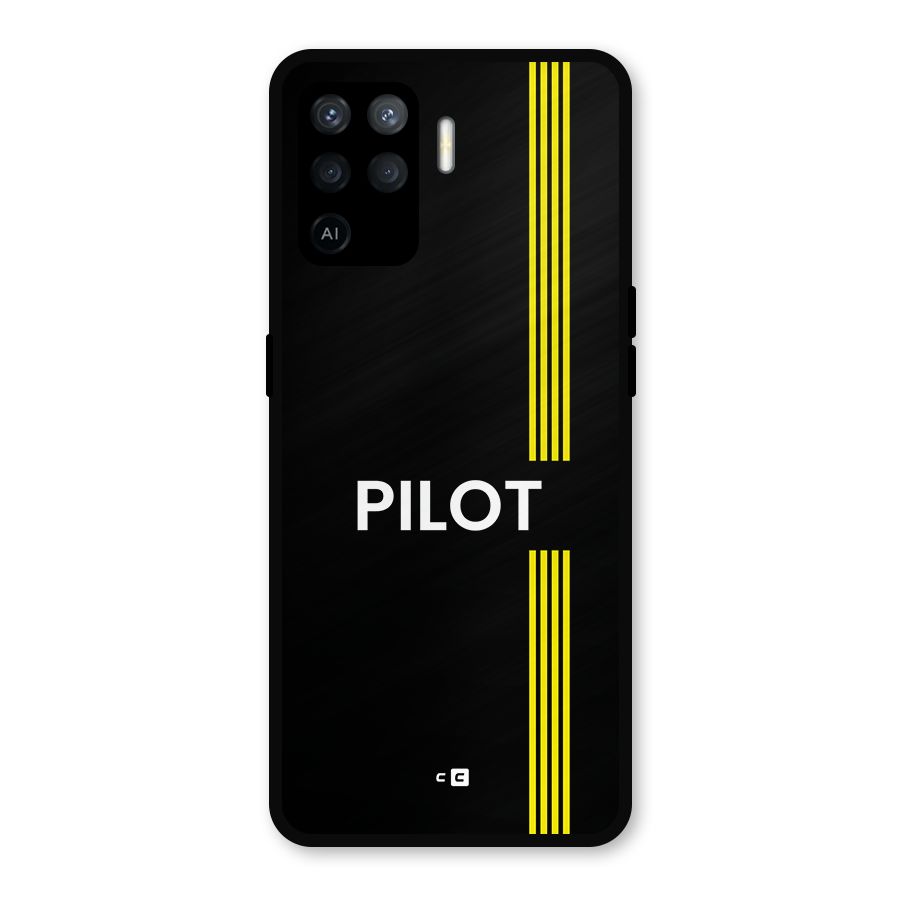 Pilot Stripes Metal Back Case for Oppo F19 Pro