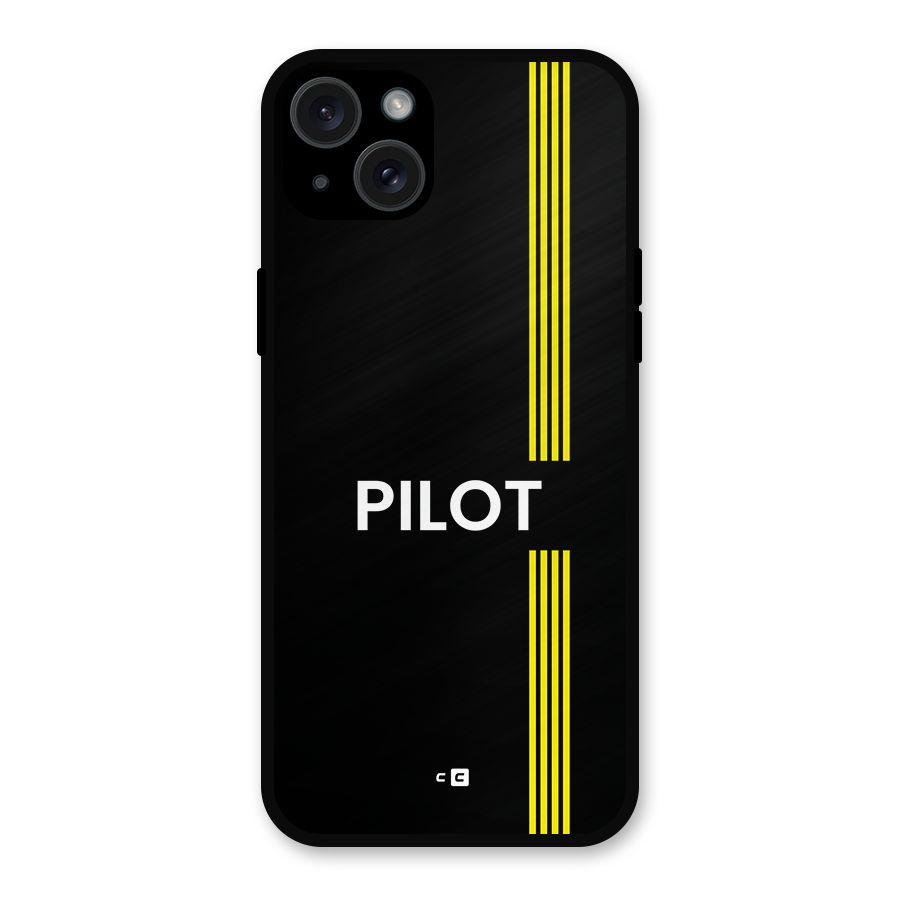 Pilot Stripes Metal Back Case for iPhone 15 Plus