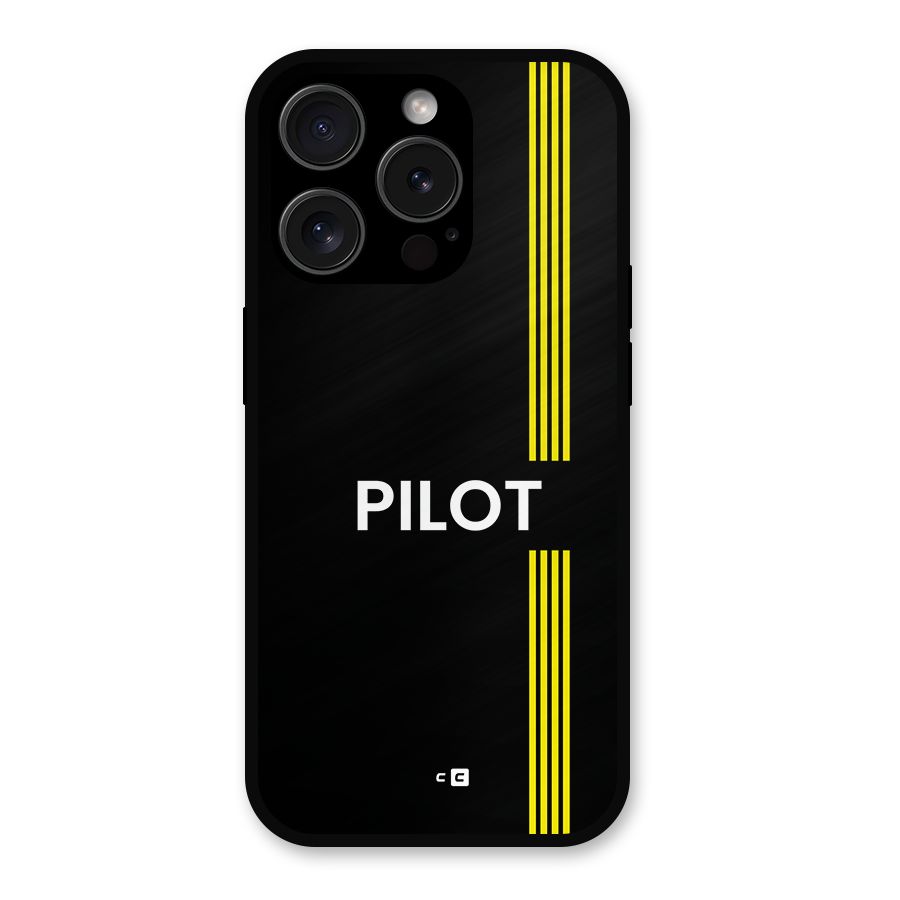 Pilot Stripes Metal Back Case for iPhone 15 Pro