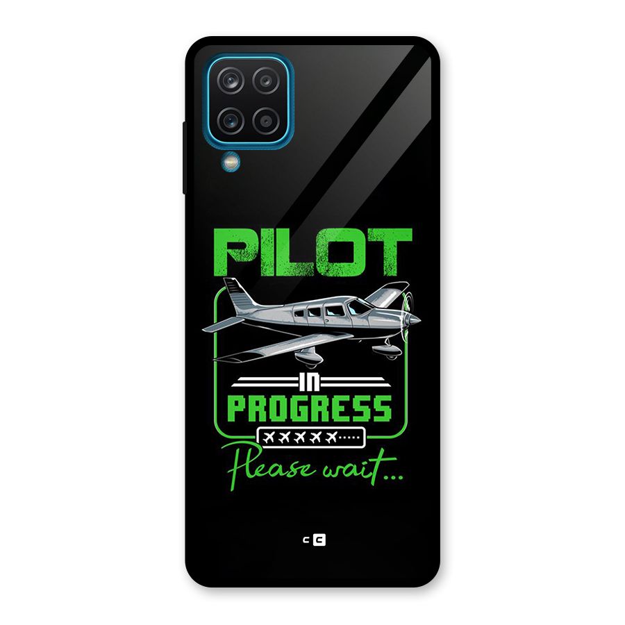 Pilot in Progress Glass Back Case for Galaxy A12