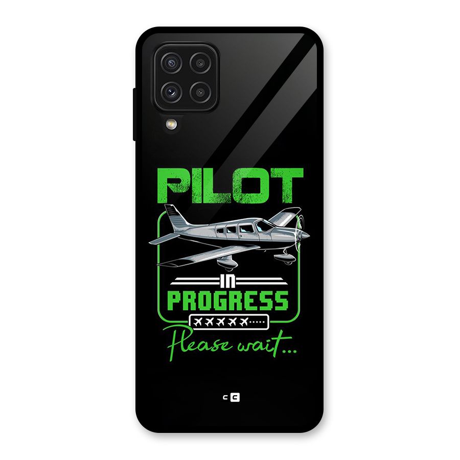 Pilot in Progress Glass Back Case for Galaxy A22 4G