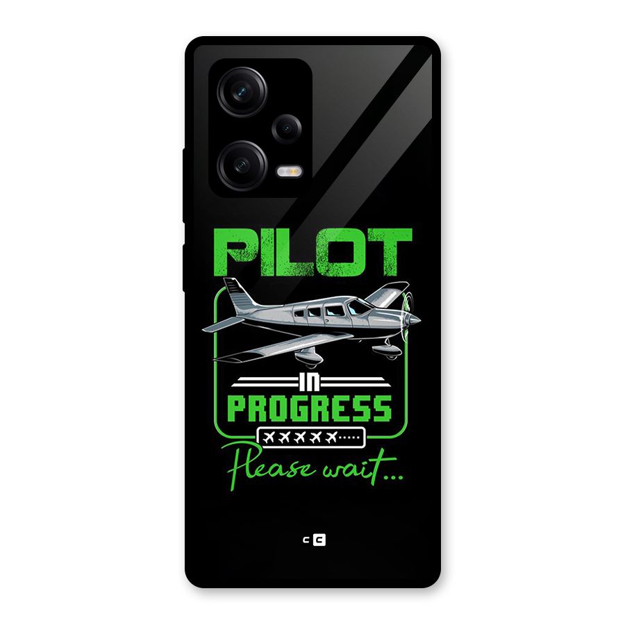Pilot in Progress Glass Back Case for Redmi Note 12 Pro