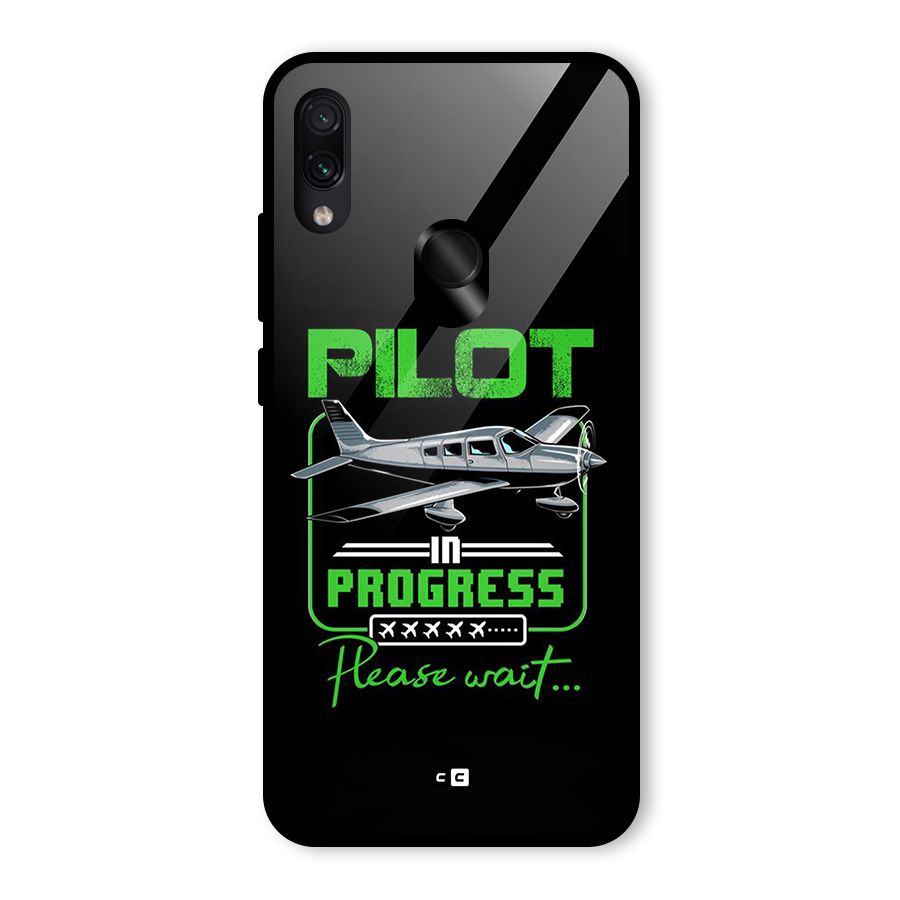Pilot in Progress Glass Back Case for Redmi Note 7S