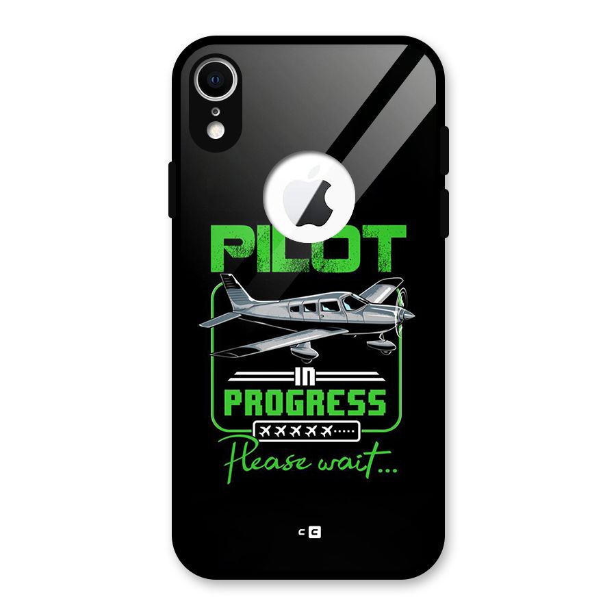 Pilot in Progress Glass Back Case for iPhone XR Logo Cut