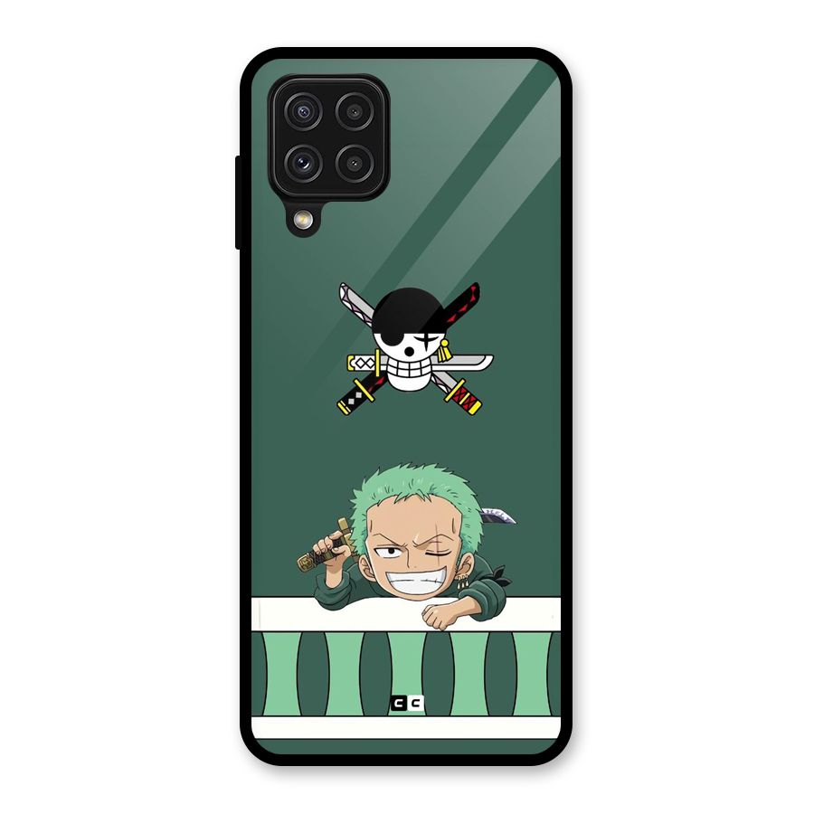 Pirate Hunter Zoro Glass Back Case for Galaxy A22 4G