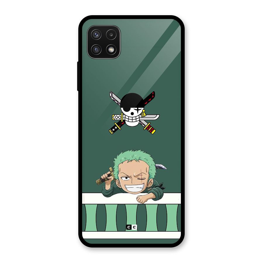 Pirate Hunter Zoro Glass Back Case for Galaxy A22 5G