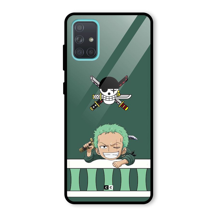 Pirate Hunter Zoro Glass Back Case for Galaxy A71