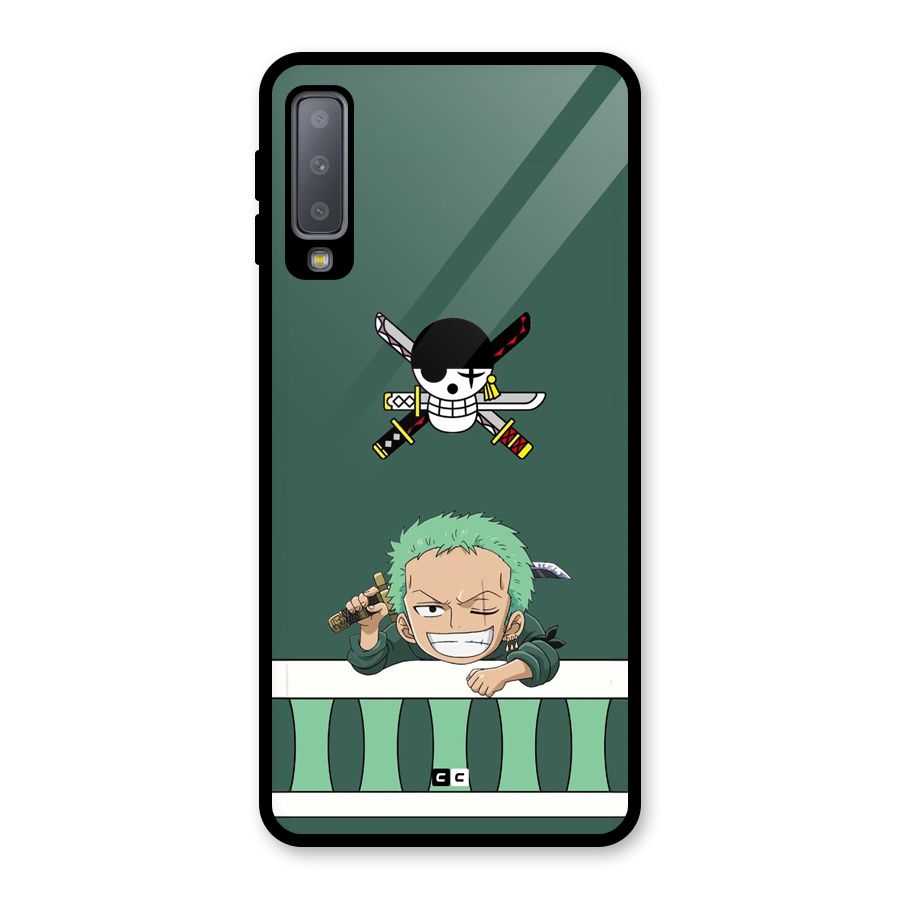 Pirate Hunter Zoro Glass Back Case for Galaxy A7 (2018)