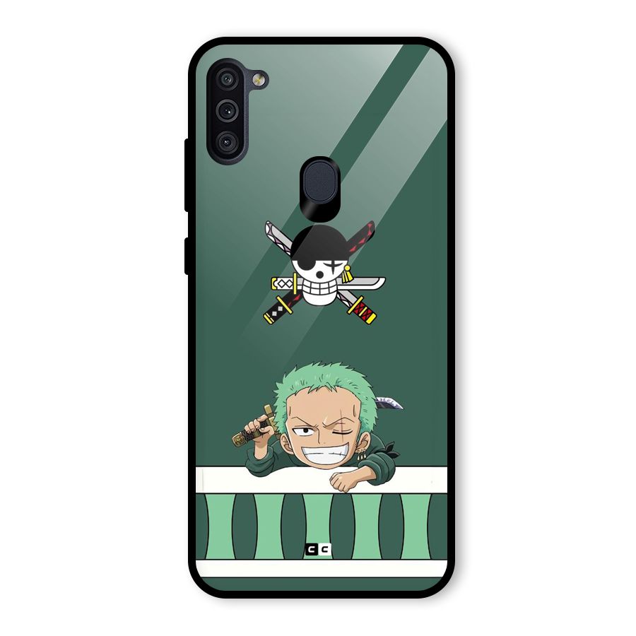 Pirate Hunter Zoro Glass Back Case for Galaxy M11