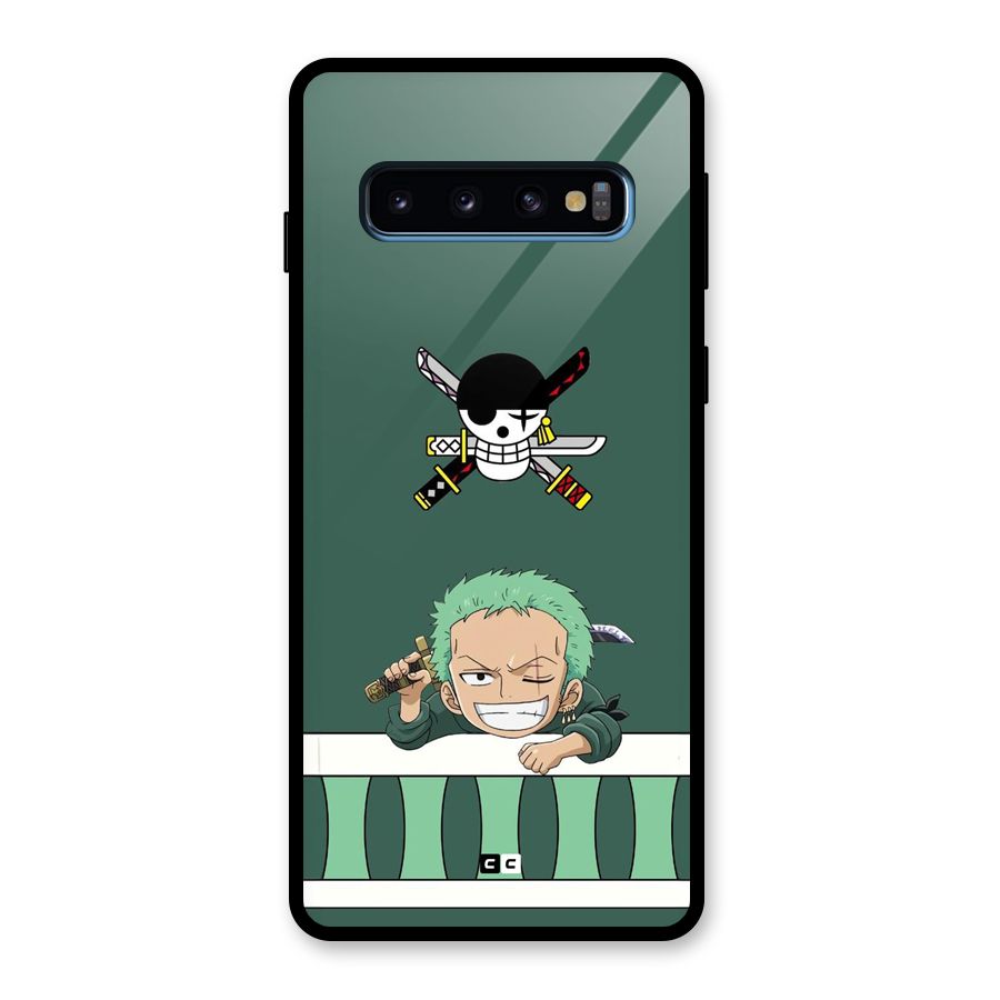 Pirate Hunter Zoro Glass Back Case for Galaxy S10