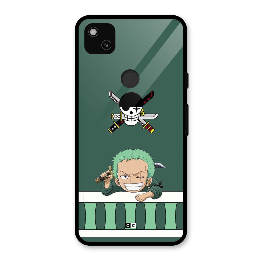 Pirate Hunter Zoro Glass Back Case for Google Pixel 4a