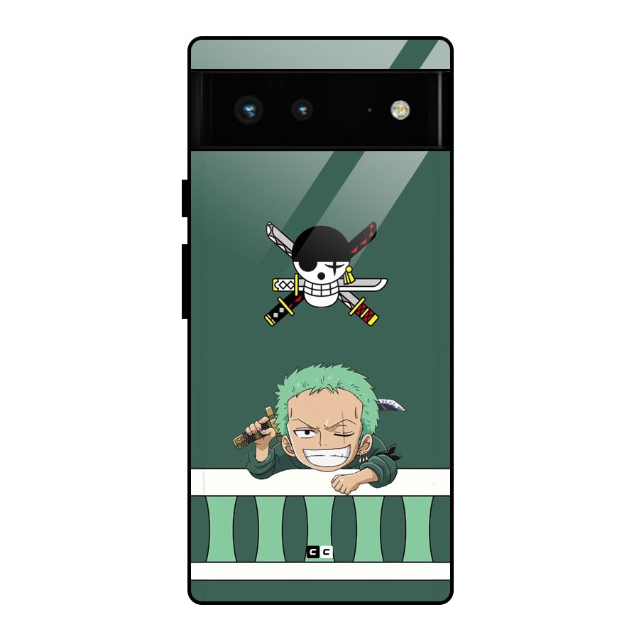 Pirate Hunter Zoro Glass Back Case for Google Pixel 6