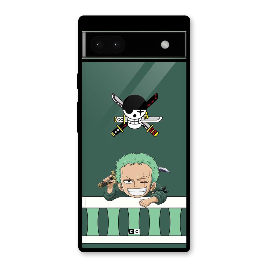 Pirate Hunter Zoro Glass Back Case for Google Pixel 6a