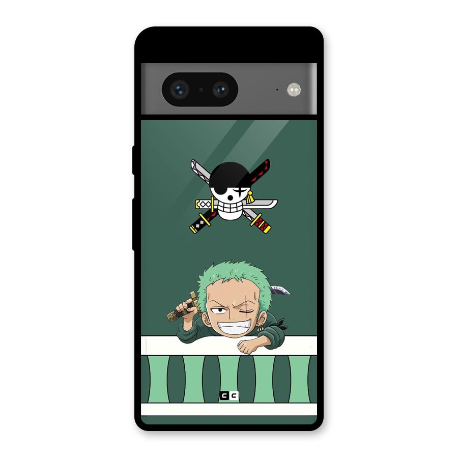 Pirate Hunter Zoro Glass Back Case for Google Pixel 7