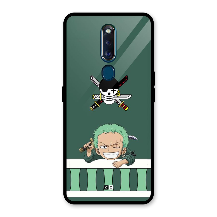 Pirate Hunter Zoro Glass Back Case for Oppo F11 Pro
