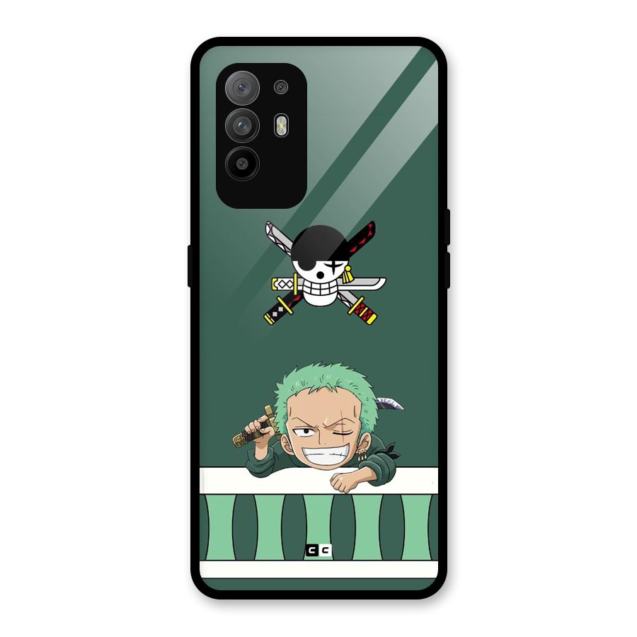 Pirate Hunter Zoro Glass Back Case for Oppo F19 Pro Plus 5G