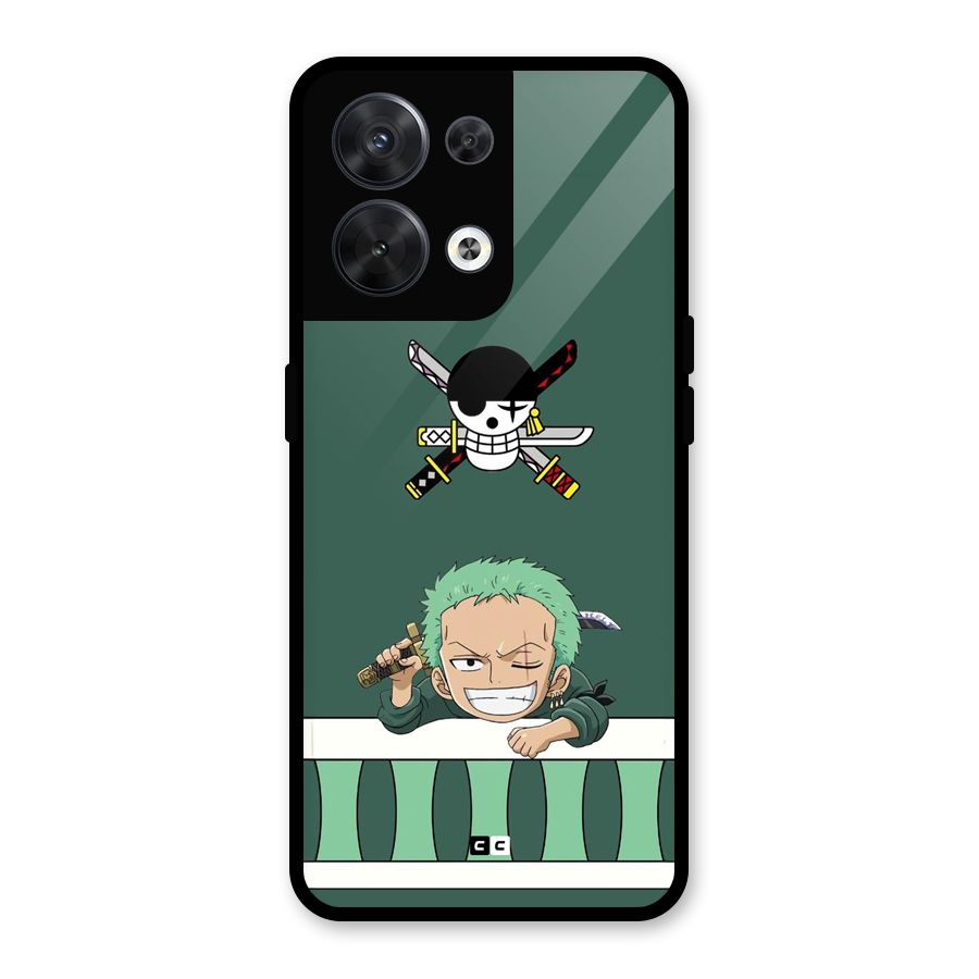 Pirate Hunter Zoro Glass Back Case for Oppo Reno8 5G