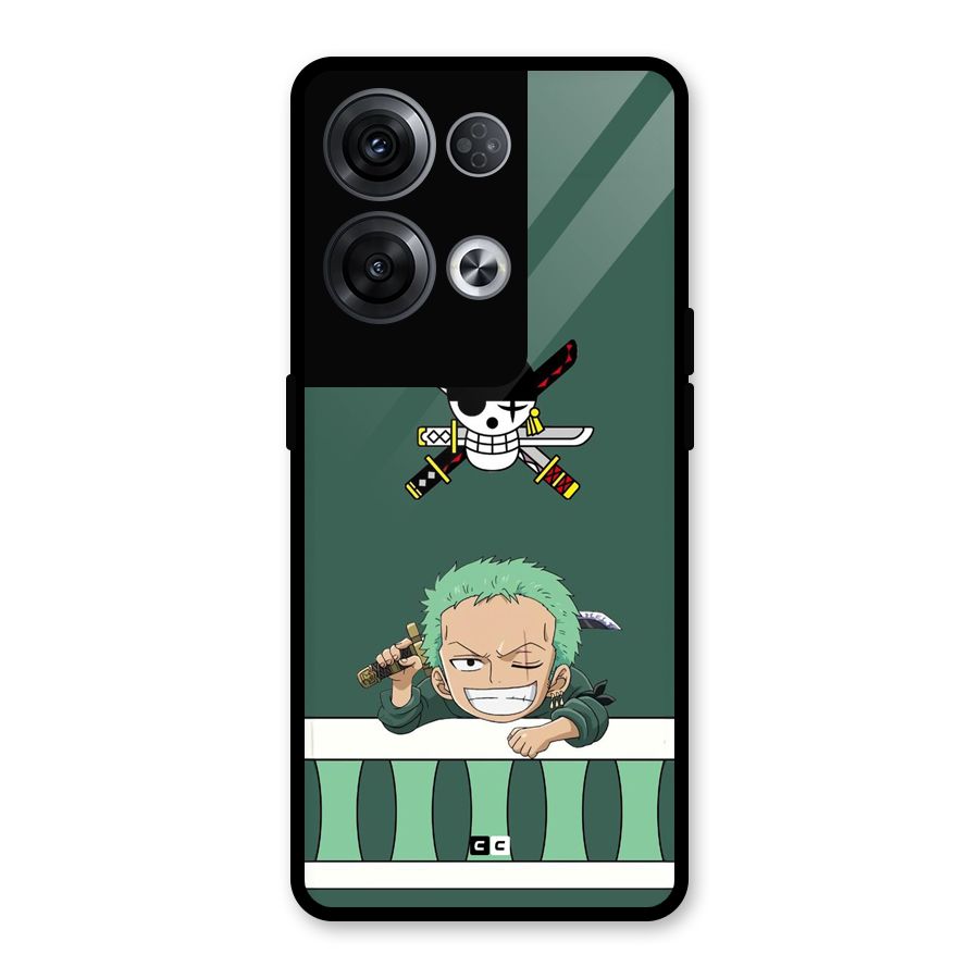 Pirate Hunter Zoro Glass Back Case for Oppo Reno8 Pro 5G