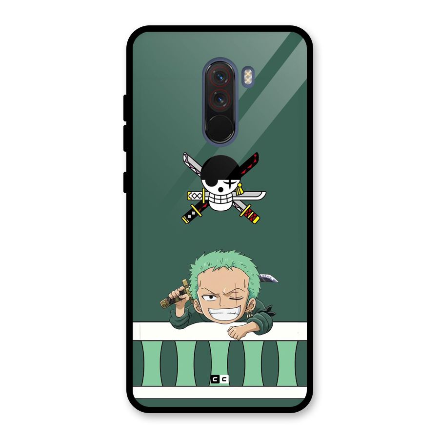 Pirate Hunter Zoro Glass Back Case for Poco F1
