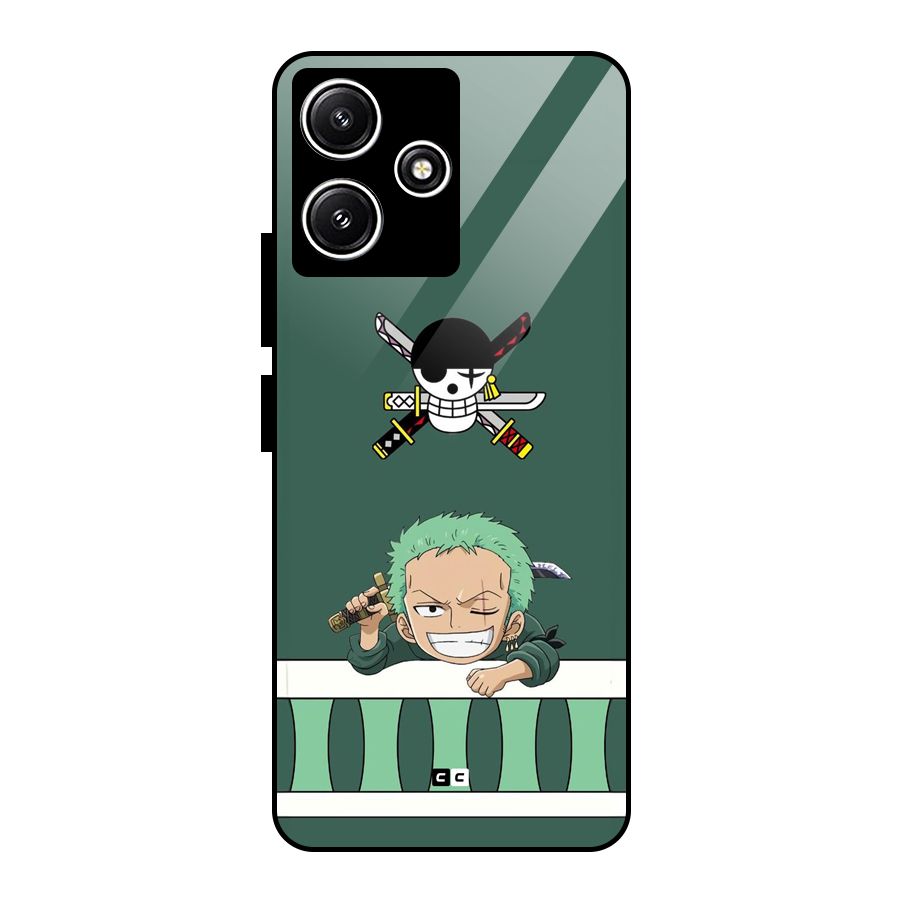 Pirate Hunter Zoro Glass Back Case for Poco M6 Pro