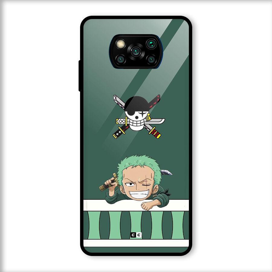 Pirate Hunter Zoro Glass Back Case for Poco X3