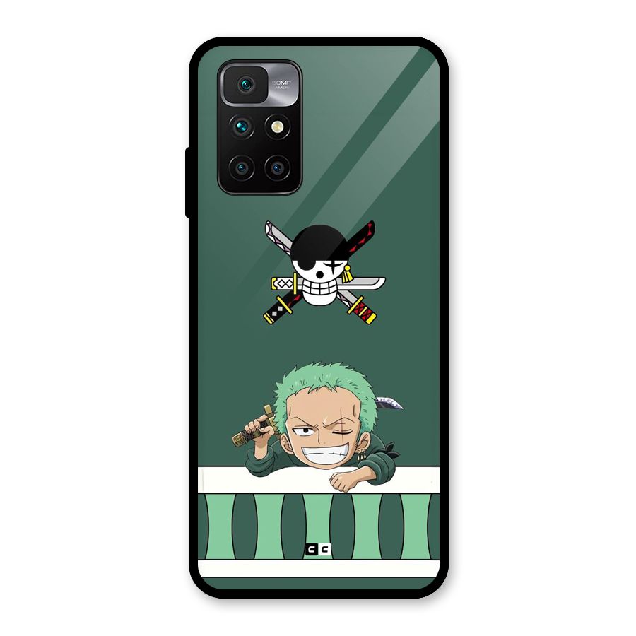 Pirate Hunter Zoro Glass Back Case for Redmi 10 Prime