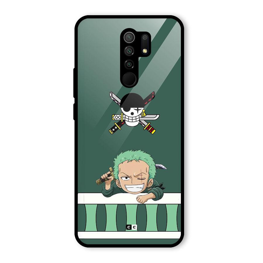 Pirate Hunter Zoro Glass Back Case for Redmi 9 Prime